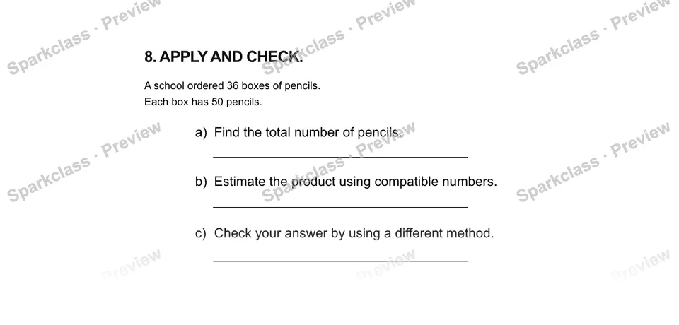 8Apply and check. — Grade 5 problem preview