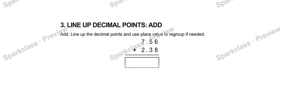 3.Line up decimal points: Add — Grade 5 problem preview