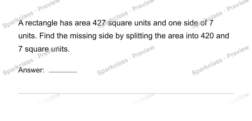 Connect division to area — Grade 4 problem preview