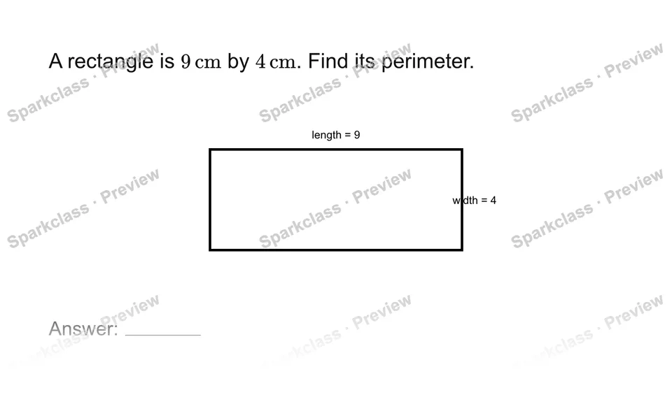 Find perimeter — Grade 7 problem preview