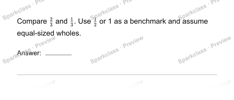 Compare using benchmarks — Grade 4 problem preview