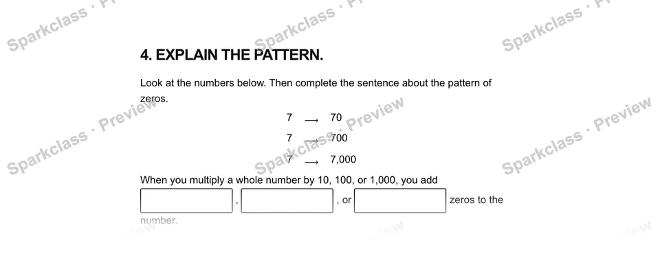4. Explain the pattern. — Grade 5 problem preview