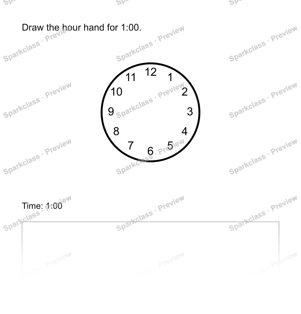 Set the hour — Grade 1 problem preview