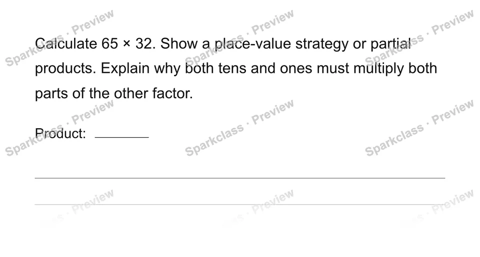 Multiply two two-digit numbers — Grade 4 problem preview