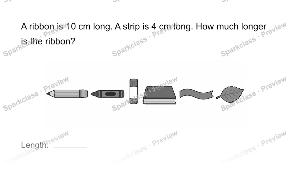 Compare lengths — Grade 2 problem preview
