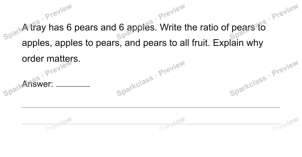 Describe and interpret ratios — Grade 6 problem preview