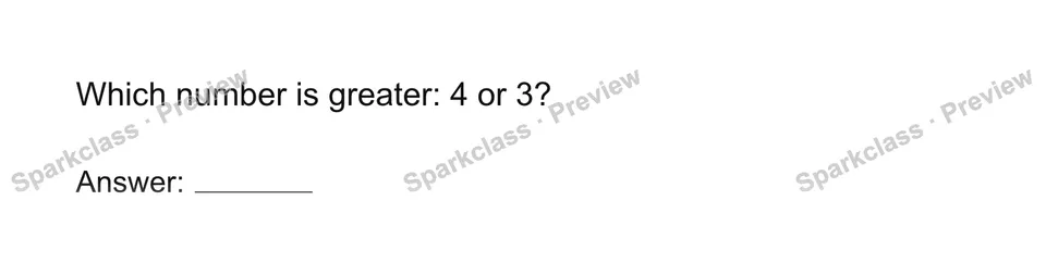 Compare written numerals 1-10 — Kindergarten problem preview