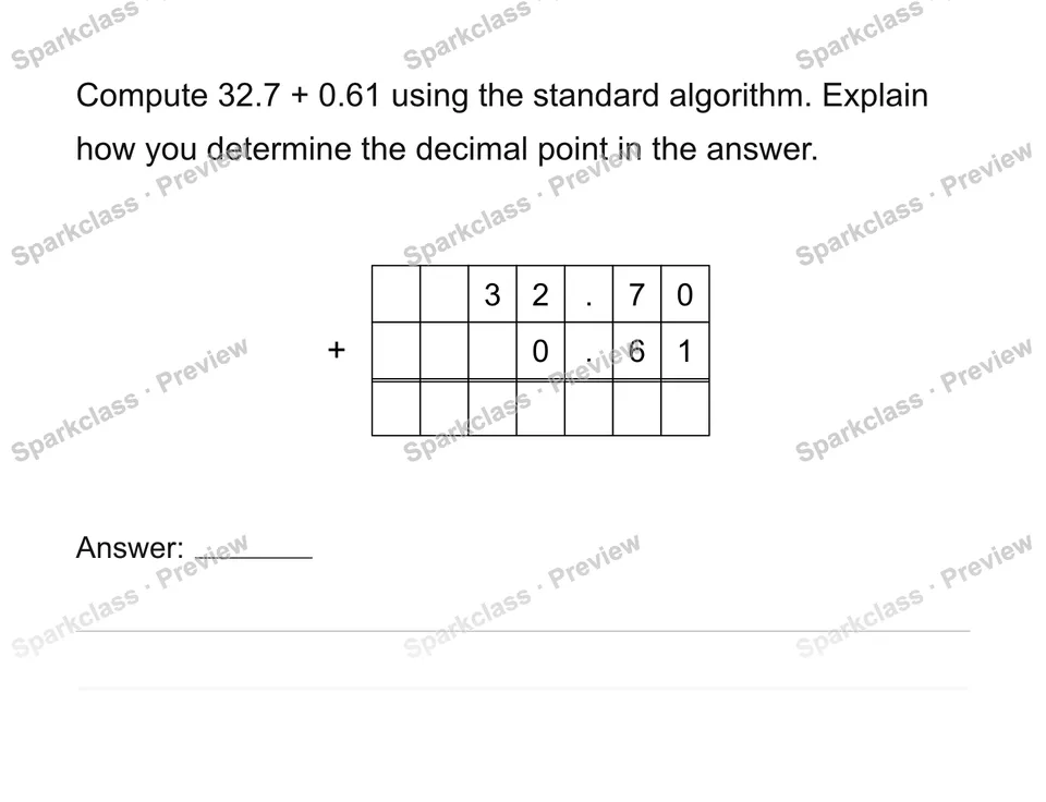 Compute with multi-digit decimals — Grade 6 problem preview