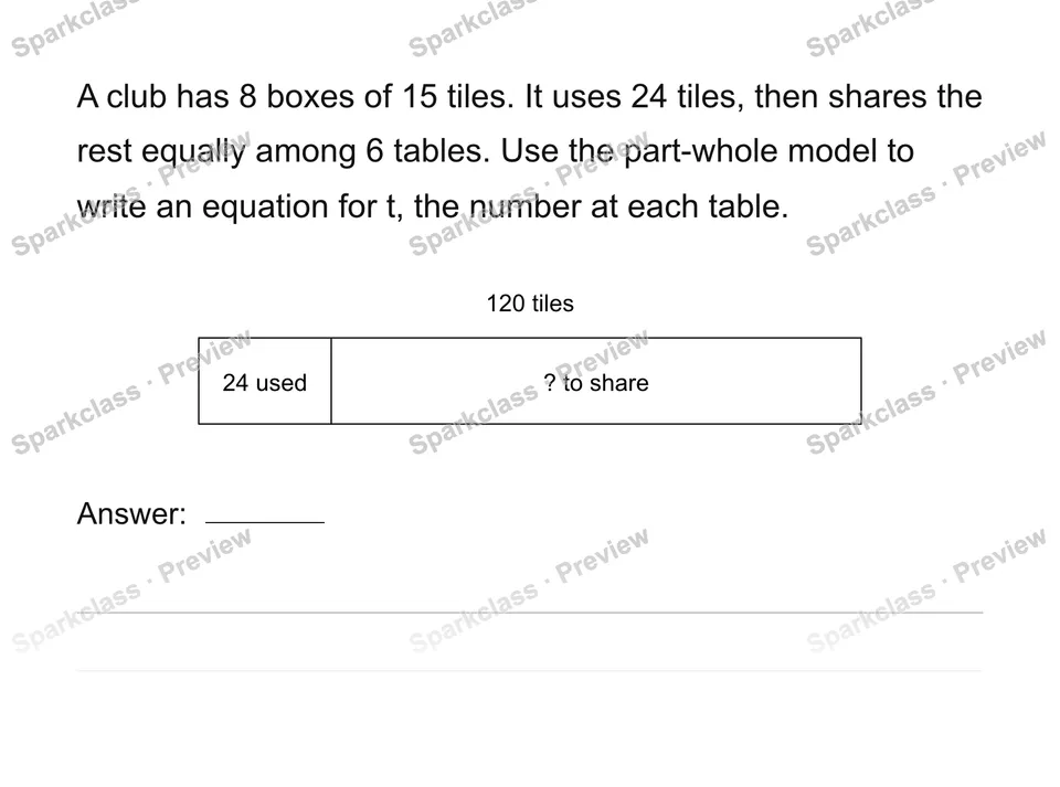 Model a multistep plan — Grade 4 problem preview