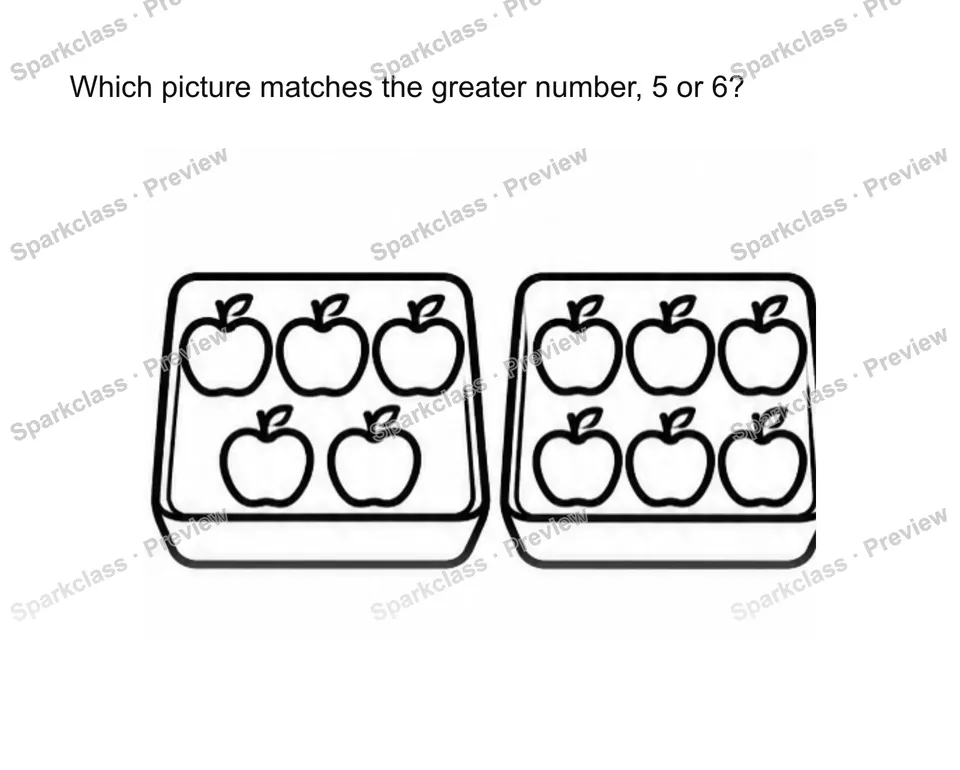 Connect numeral comparison to sets — Kindergarten problem preview