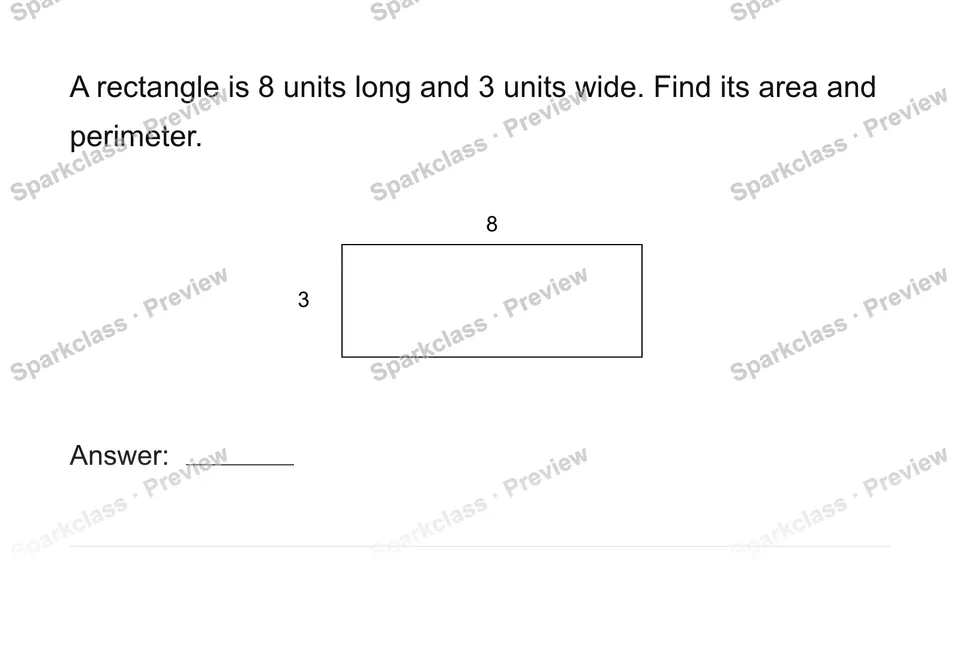 Use rectangle area and perimeter — Grade 4 problem preview