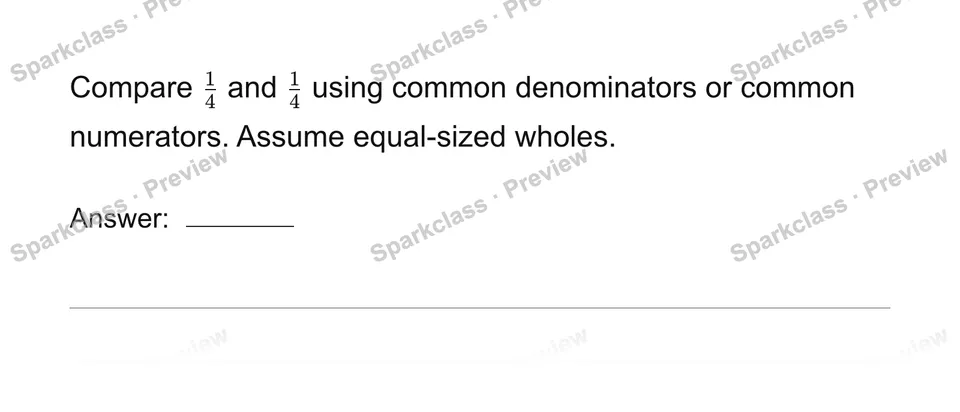 Compare with equivalent forms — Grade 4 problem preview