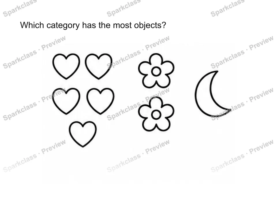 Compare category counts — Kindergarten problem preview