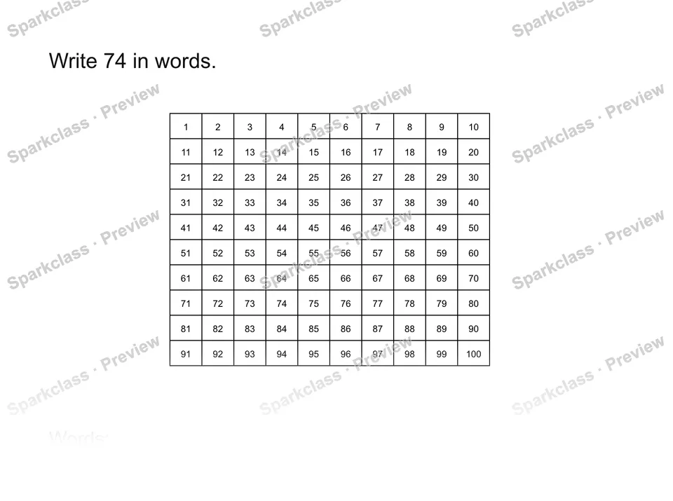 Read a number — Grade 1 problem preview