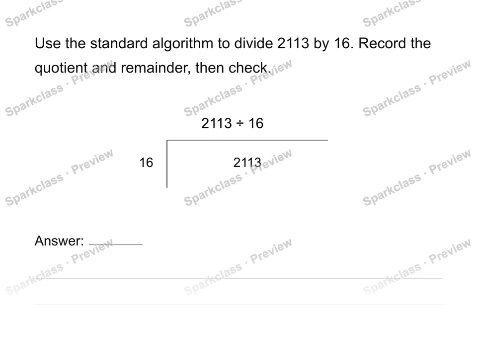 Use the multi-digit division algorithm — Grade 6 problem preview