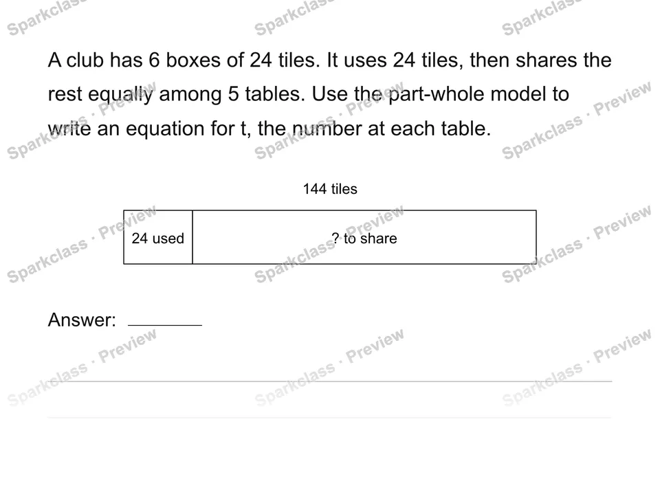 Model a multistep plan — Grade 4 problem preview