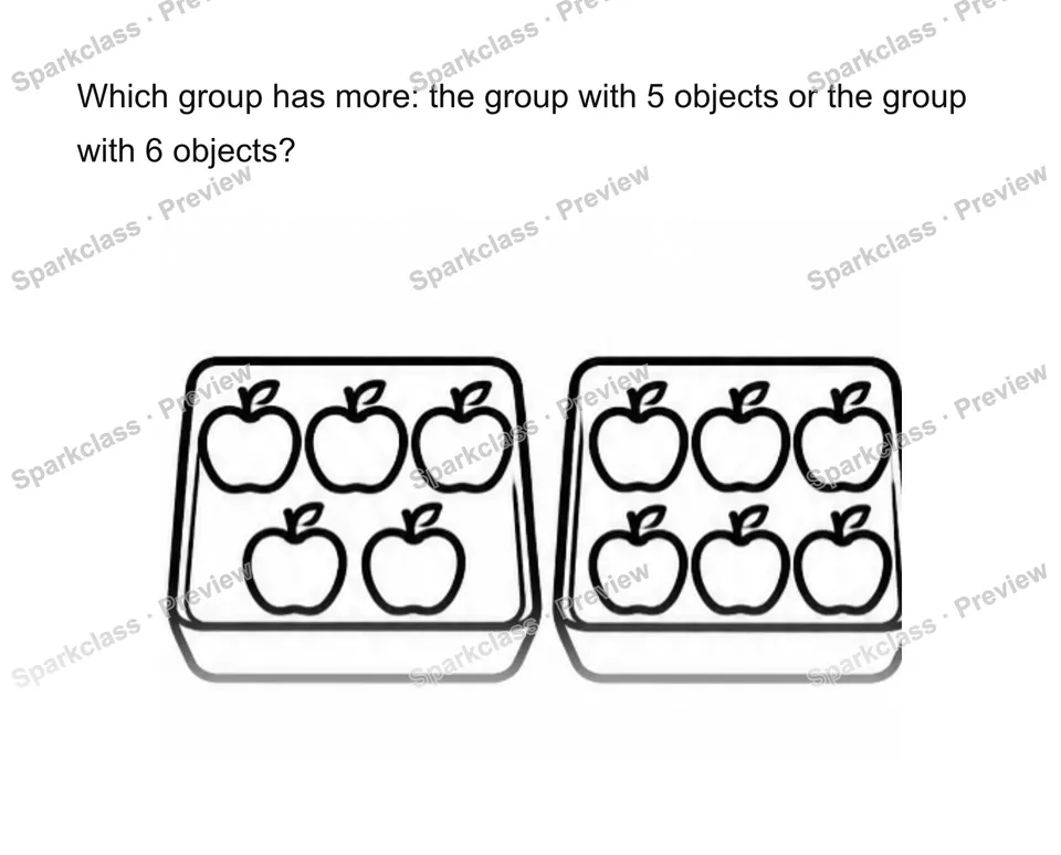 Compare groups more/fewer/same — Kindergarten problem preview