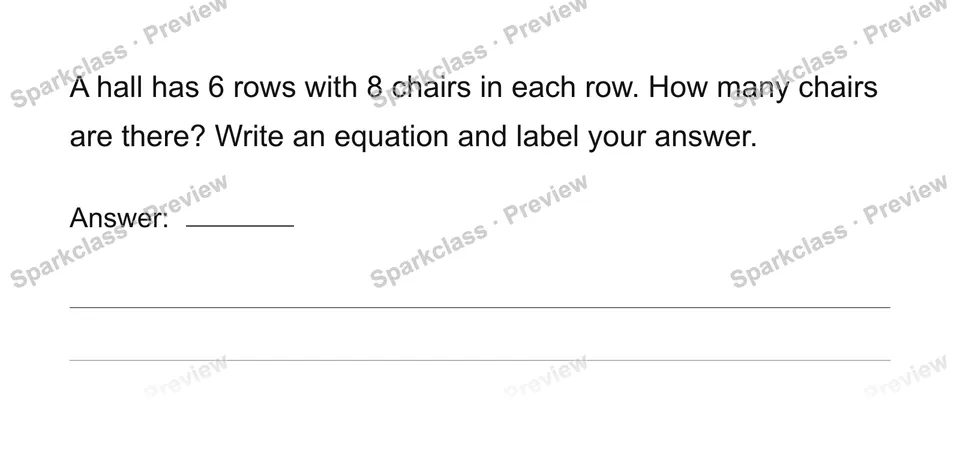 Equal rows — Grade 4 problem preview