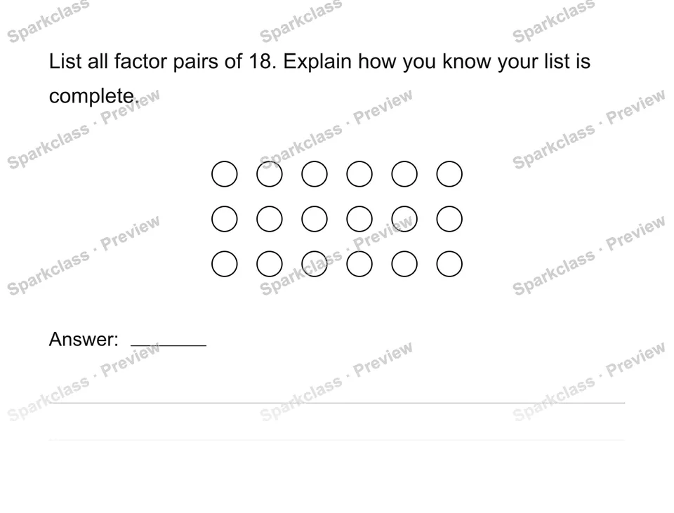 Find all factor pairs — Grade 4 problem preview