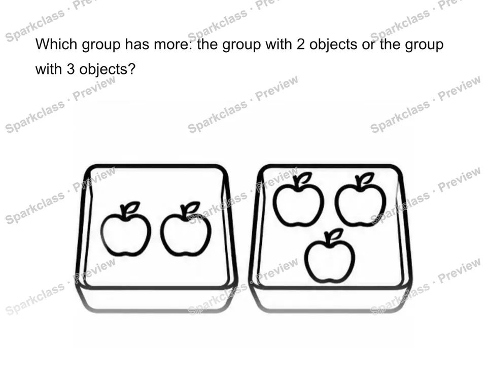 Compare groups more/fewer/same — Kindergarten problem preview