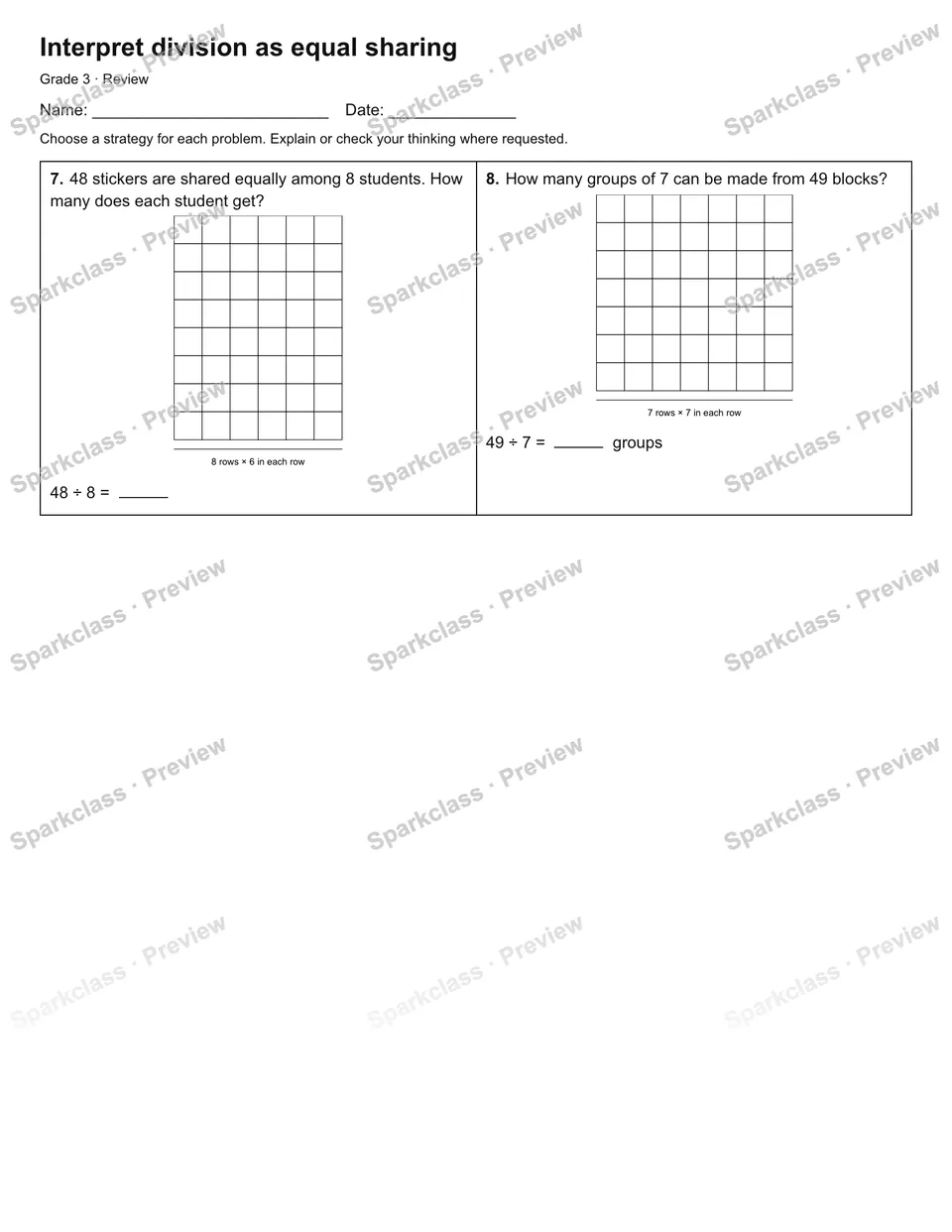 Interpret division as equal sharing — Review — page 2