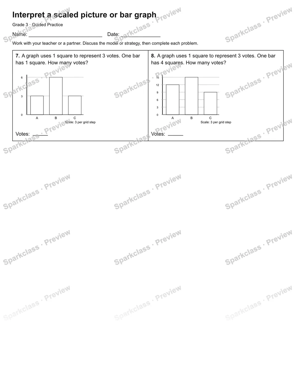 Interpret a scaled picture or bar graph — Guided Practice — page 2