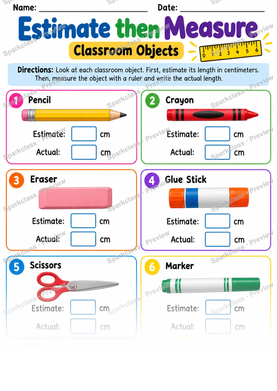 2.MD.A.3 · Estimate Lengths Independent — Grade 2 worksheet preview