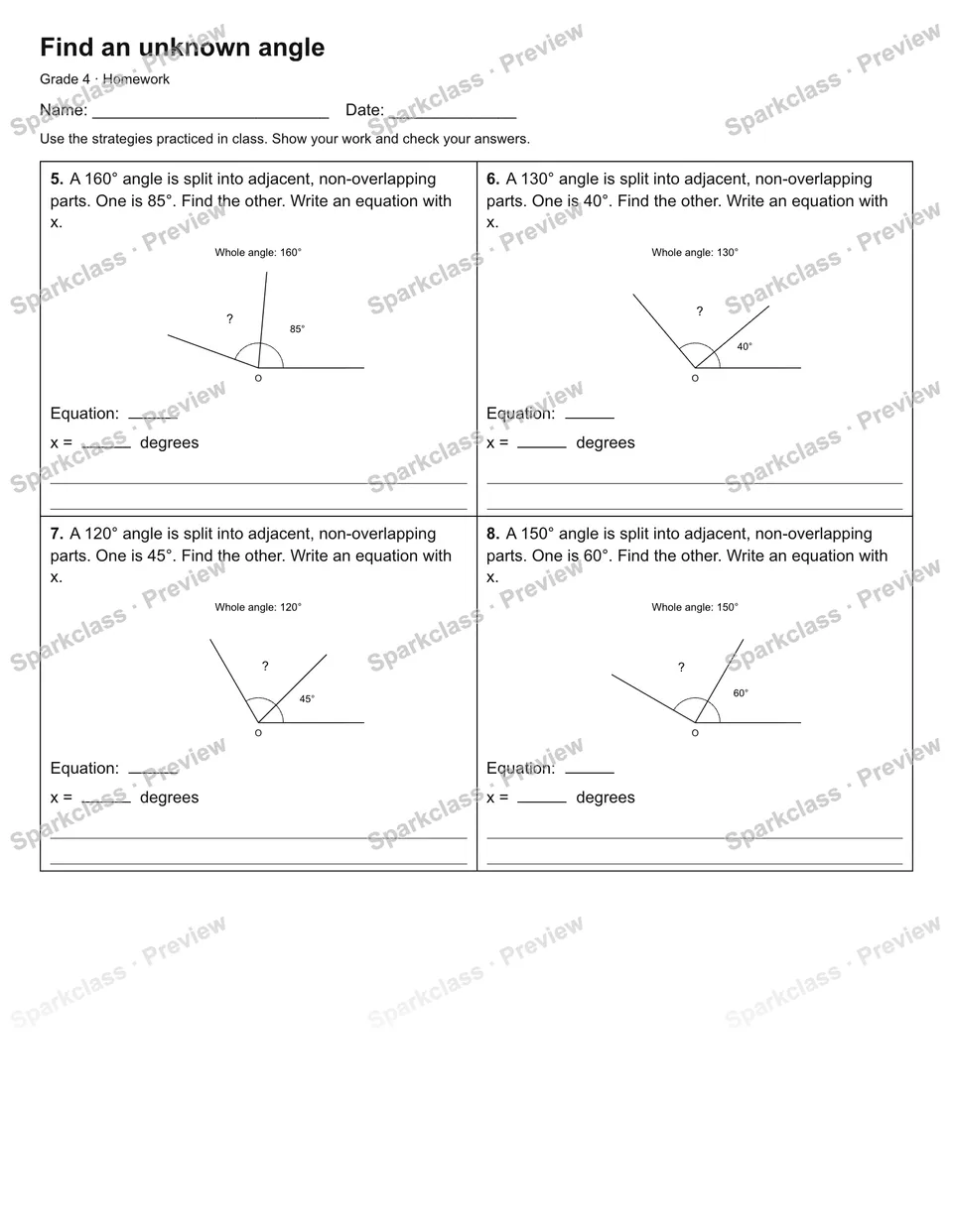 Find an unknown angle — Homework — page 2