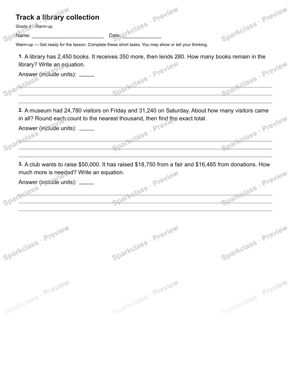 Track a library collection — Warm-up — page 2