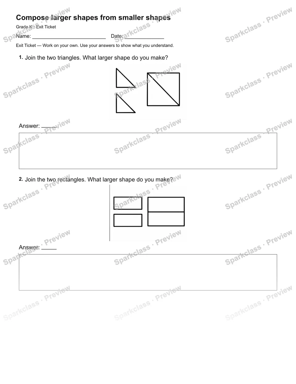 Compose larger shapes from smaller shapes — Exit Ticket — page 2