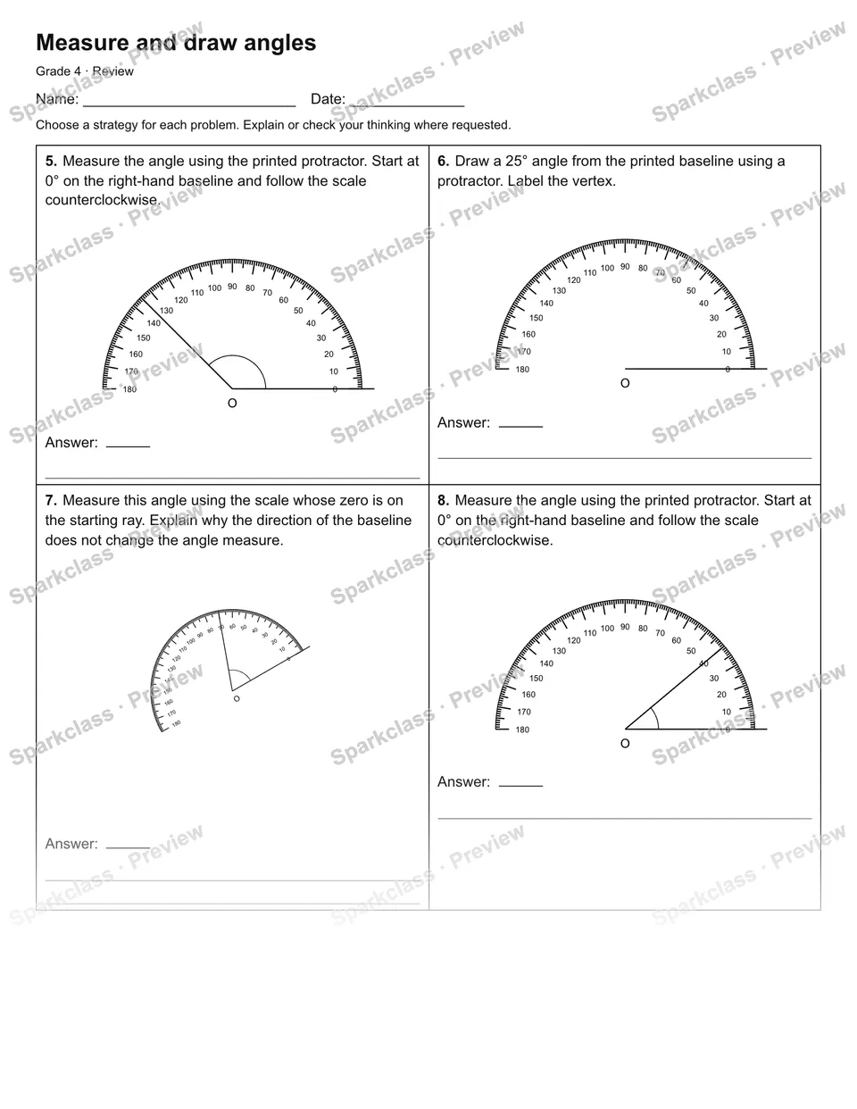 Measure and draw angles — Review — page 2