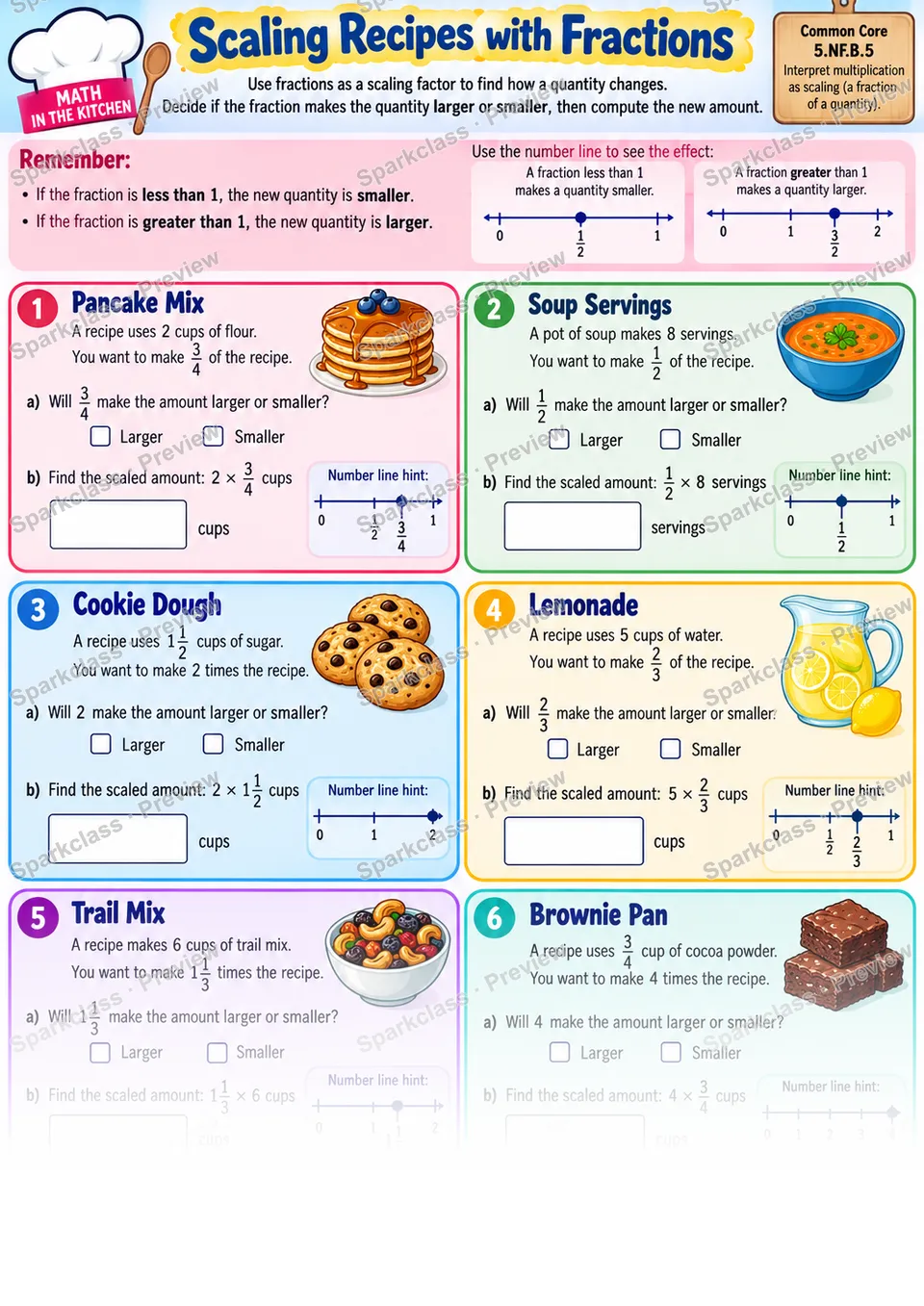Interpret Fraction Scaling — Grade 5 worksheet preview