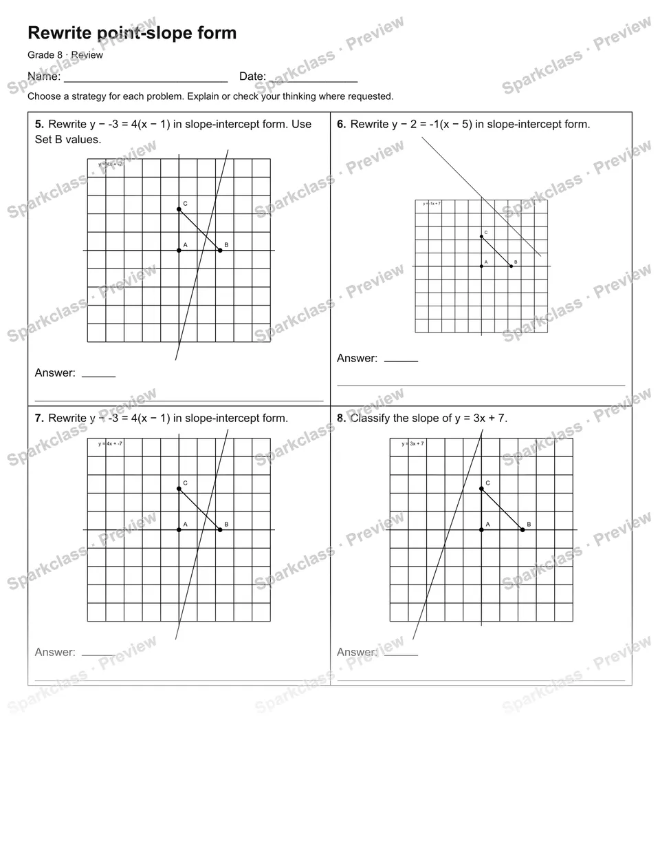 Rewrite point-slope form — Review — page 2