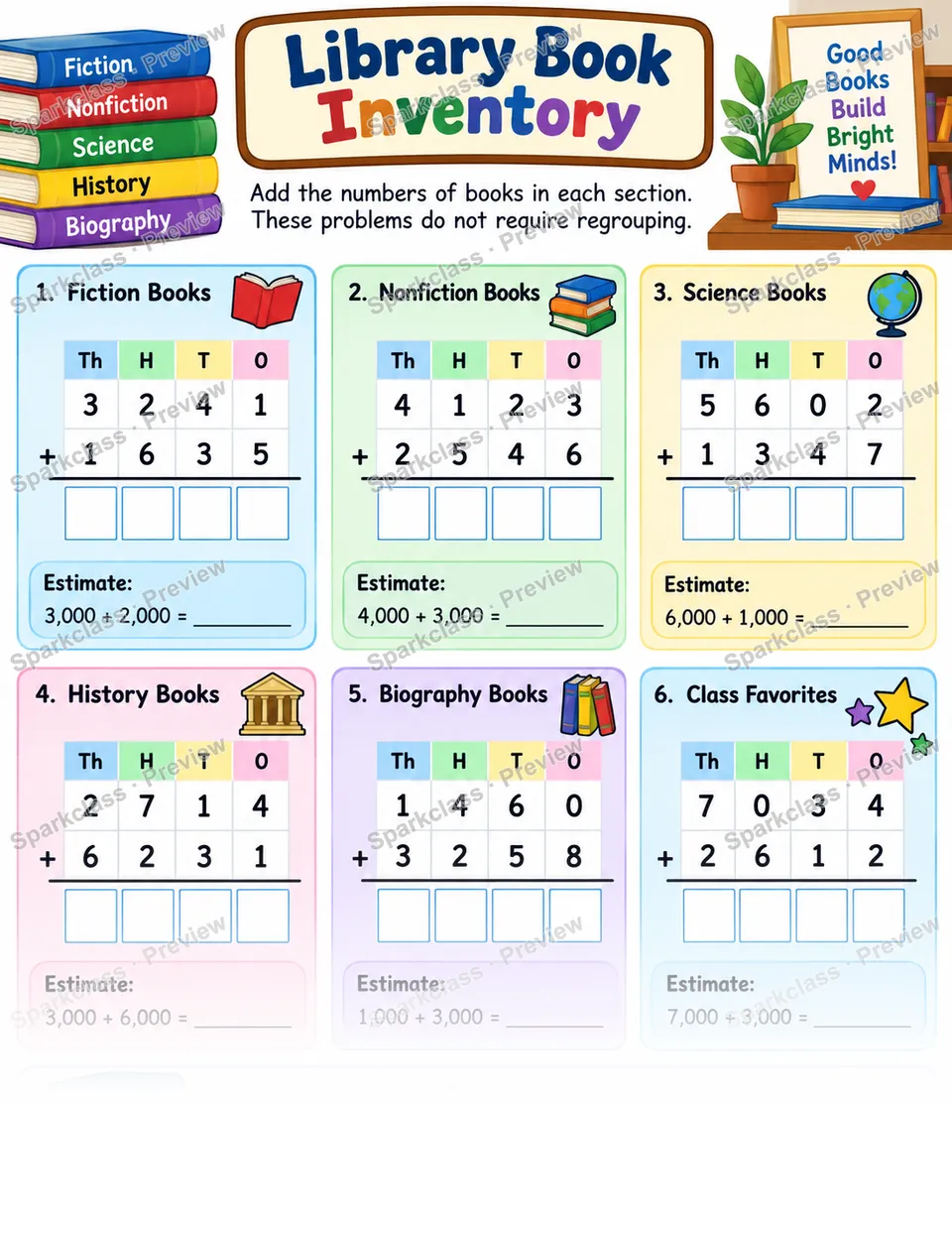 Add Multi-Digit Numbers Without Regrouping — Grade 4 worksheet preview