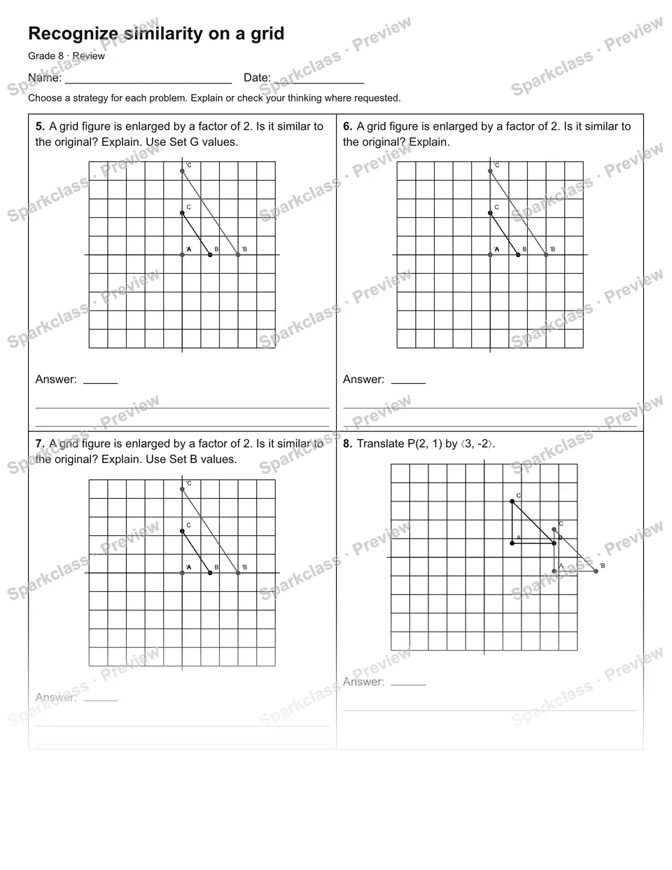 Recognize similarity on a grid — Review — page 2