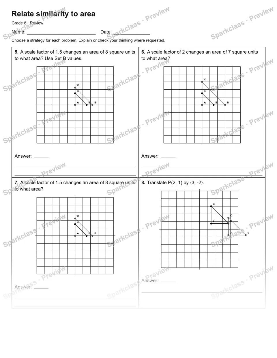 Relate similarity to area — Review — page 2