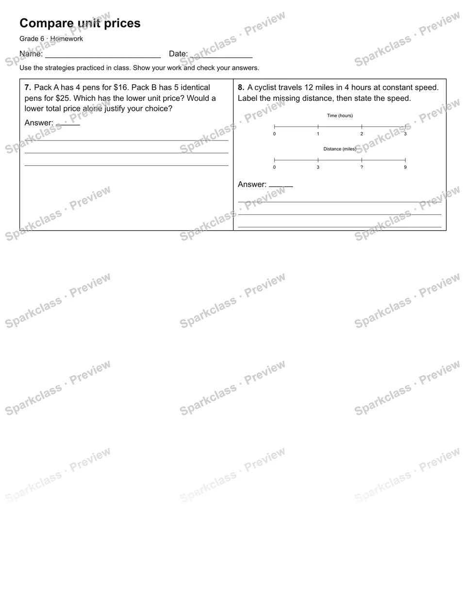 Compare unit prices — Homework — page 2
