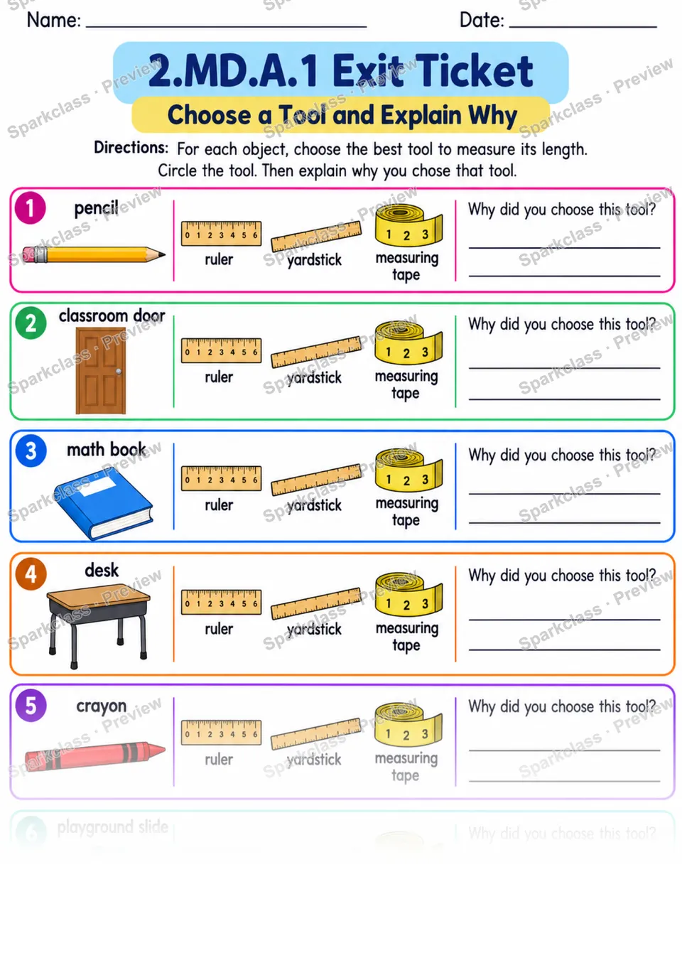 2.MD.A.1 · Measure Tools Exit — Grade 2 worksheet preview