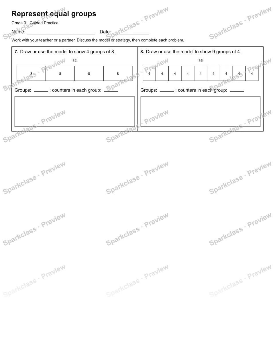 Represent equal groups — Guided Practice — page 2