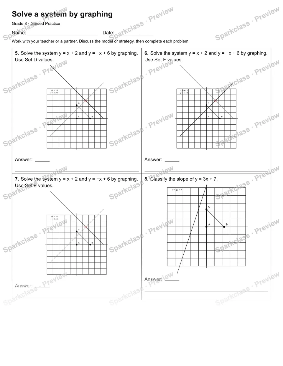Solve a system by graphing — Guided Practice — page 2