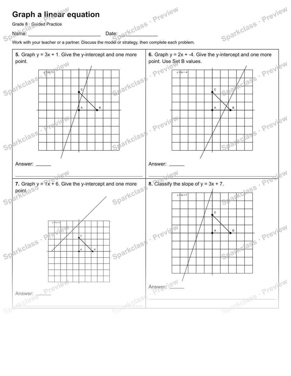 Graph a linear equation — Guided Practice — page 2