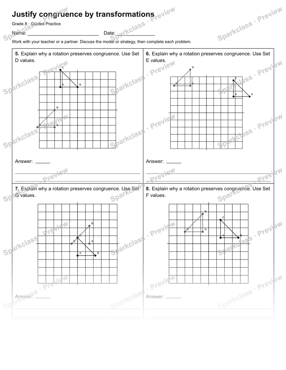 Justify congruence by transformations — Guided Practice — page 2
