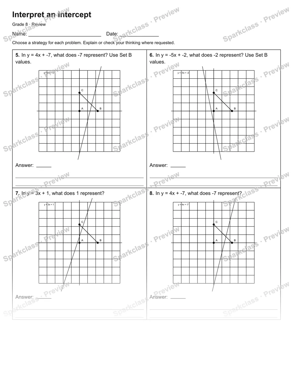 Interpret an intercept — Review — page 2
