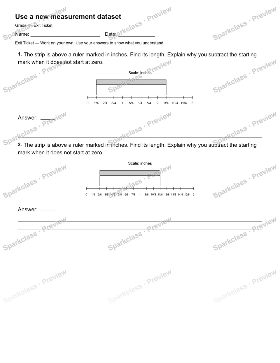 Use a new measurement dataset — Exit Ticket — page 2