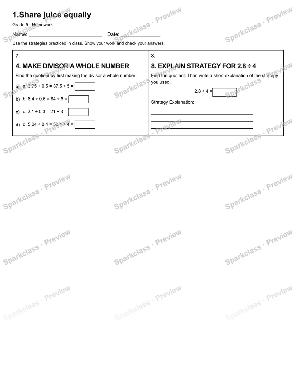 1.Share juice equally — Homework — page 2