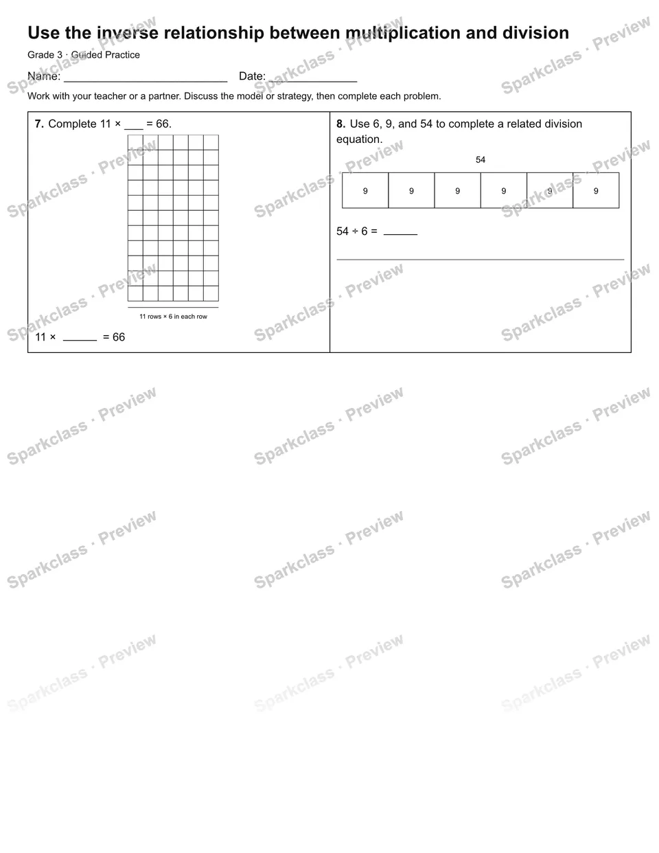Use the inverse relationship between multiplication and division — Guided Practice — page 2