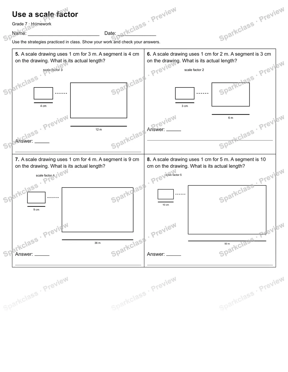Use a scale factor — Homework — page 2
