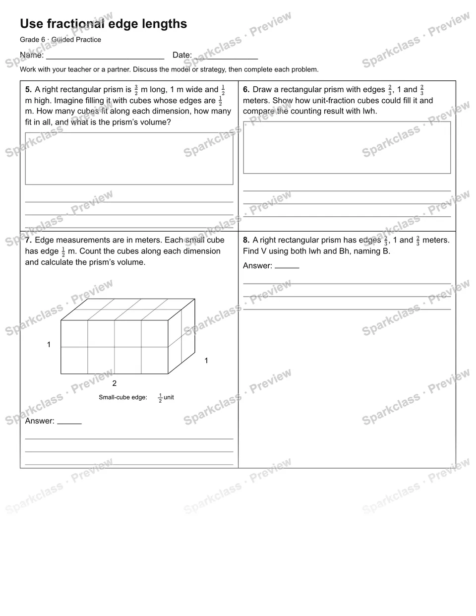 Use fractional edge lengths — Guided Practice — page 2
