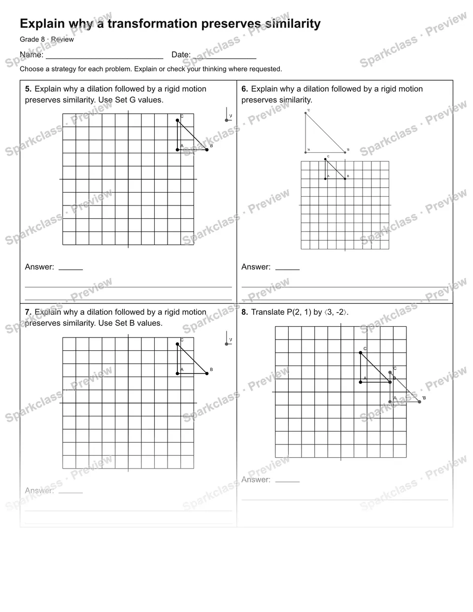 Explain why a transformation preserves similarity — Review — page 2
