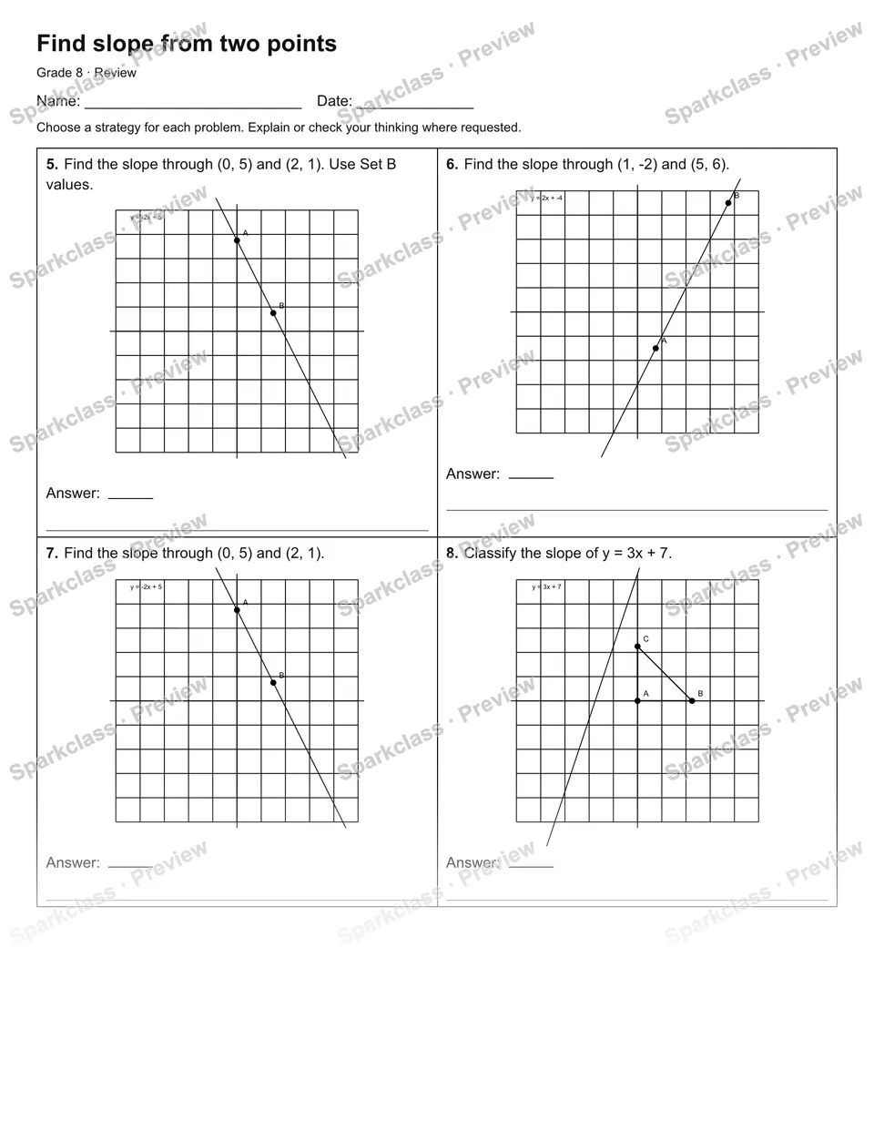Find slope from two points — Review — page 2